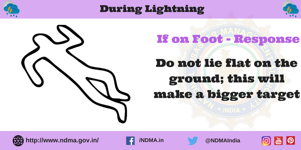 If on foot - response - do not lie flat on the ground; this will make you a bigger target